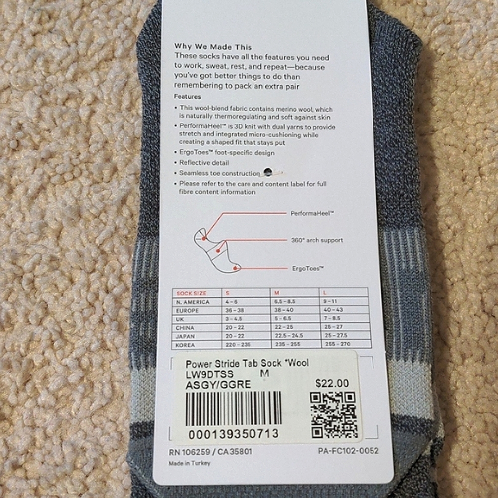NEW Lululemon Power Stride Tab Sock *Wool x TWO PAIRS! - Picture 5 of 8